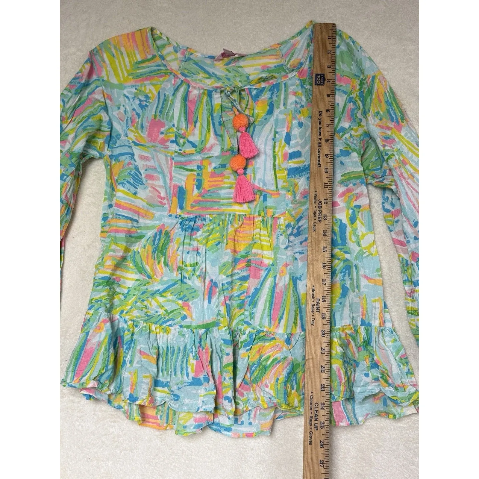 Lilly Pulitzer Linzy Tassel Top Women’s Size M Sea Salt And Sun Colorful Knit - Image 9