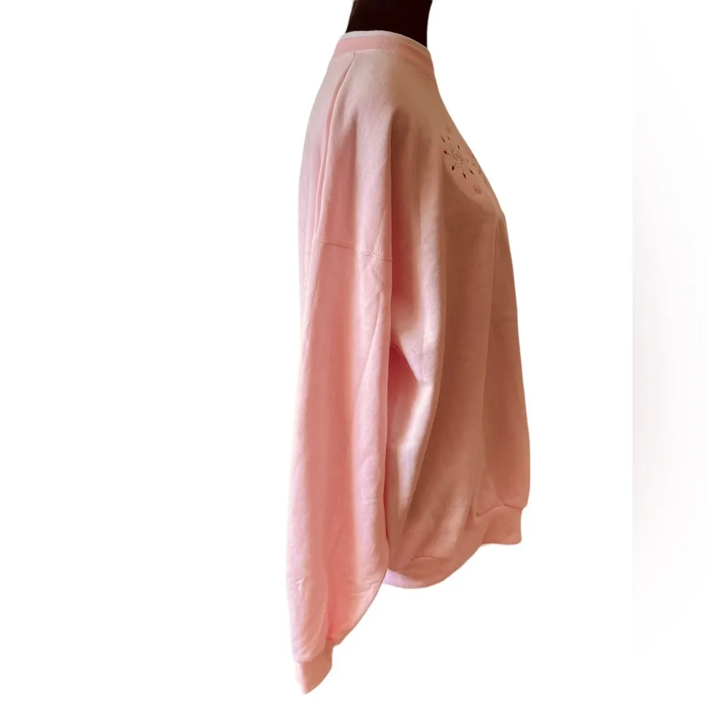 NEW Deadstock MC Sportswear Vintage Y2K Pink Embroidered Snowflake Sweatshirt Size XL - Image 3