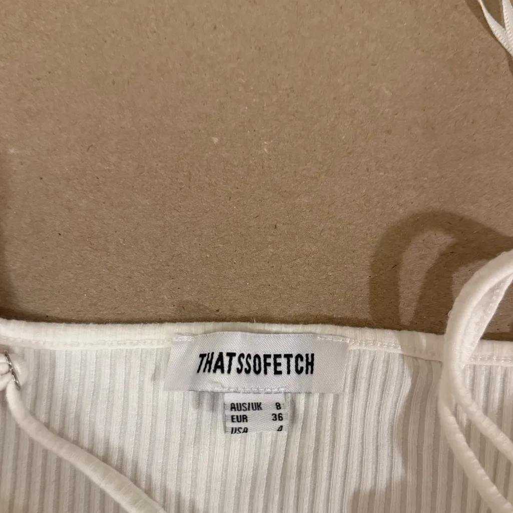 ThatsSoFetch White Ribbed Bodysuit by  - Image 3