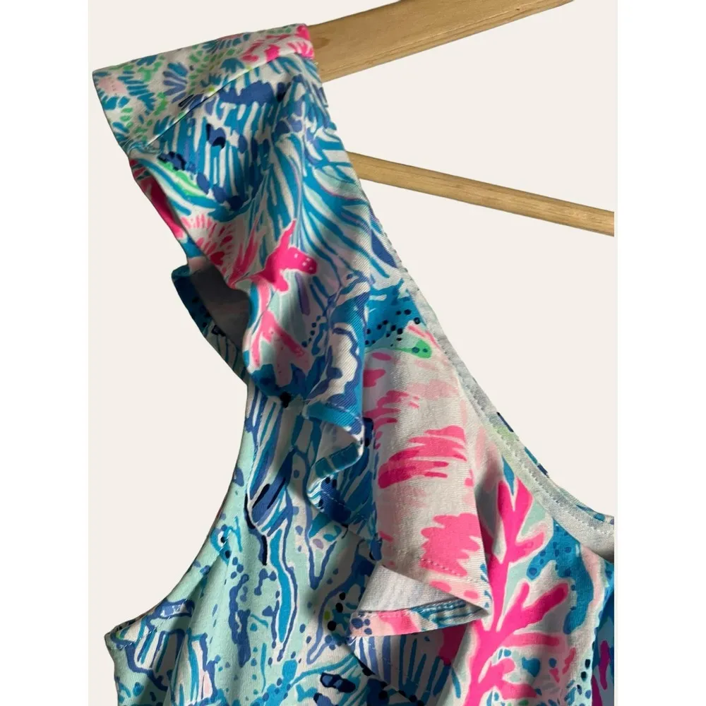 Lilly Pulitzer Alessa Sink Or Swim Printed V-Neck Romper Size XS - Image 7