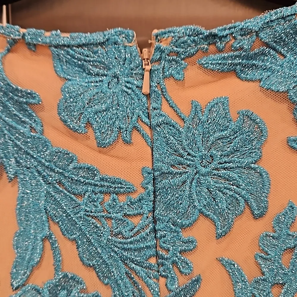 💕JOVANI💕 Embroidered Lace Cape Sleeve Formal Gown Dress Emerald 12 NWT 00752 - Image 15