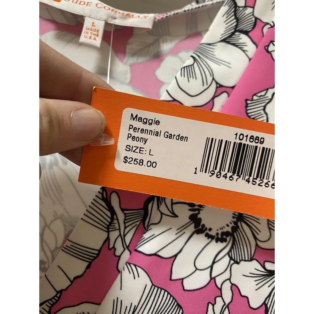 Jude Connally Dress Womens Large Pink Maggie Perennial Garden Peony Made USA NWT - Image 4