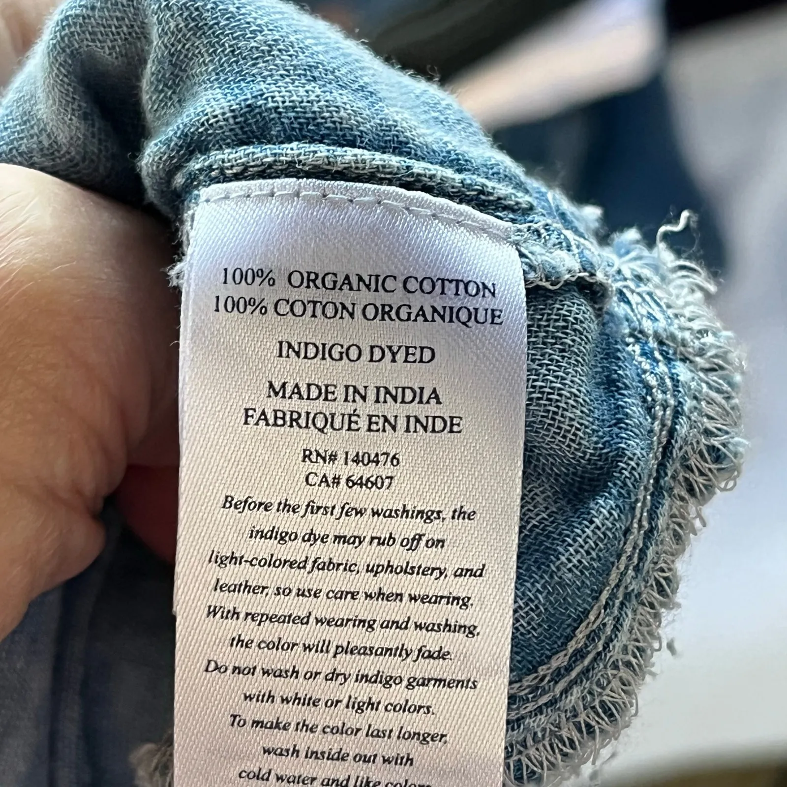 Faherty Dream Cotton Gauze Kasey Dress Indigo Wash Organic Cotton Size S - Image 12