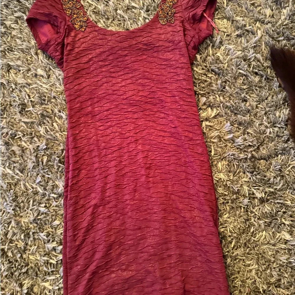 Free People Beaded Scoop Back Bodycon dress Size medium/lg - Image 11