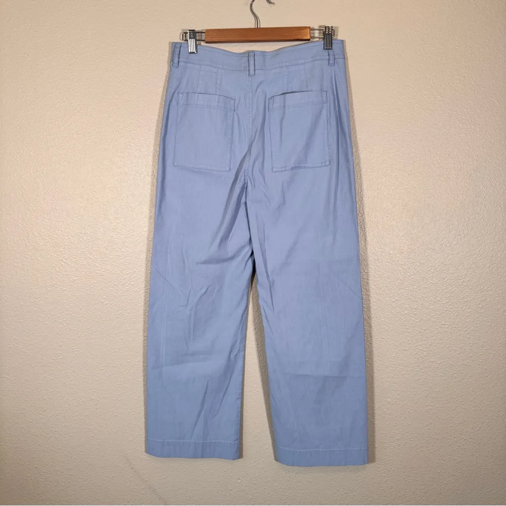 Maeve Anthropologie Blue Wide Leg Cropped Trouser Dress Pants Womens 10 Casual - Image 6
