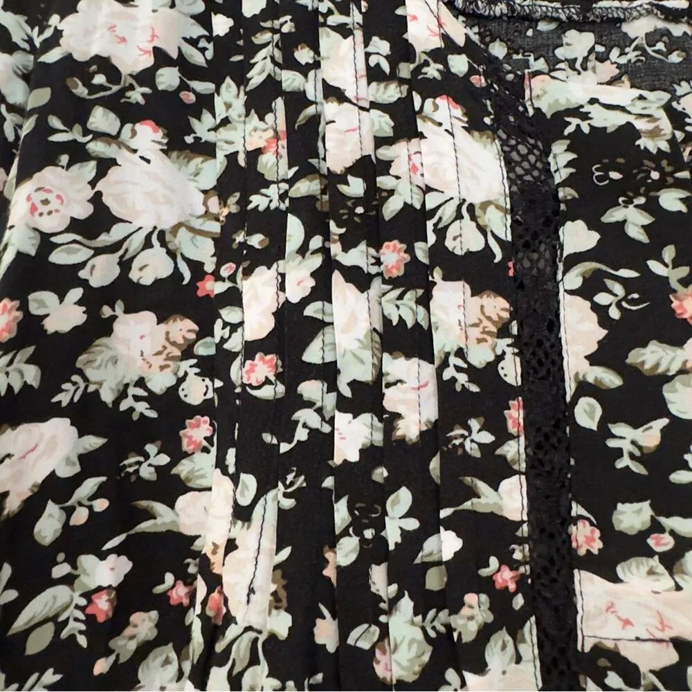 Maeve Anthropologie Floral 3/4 Button Sleeve Top Cottagecore Lace Flower Cottage - Image 7