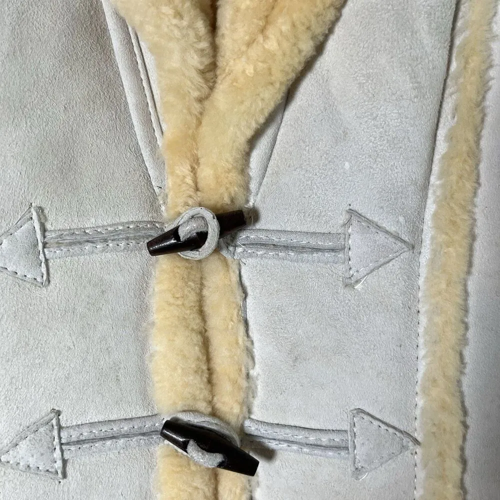 VTG California Rancher sheepskin SHEARLING vest 10 leather wool USA made WESTERN - Image 3