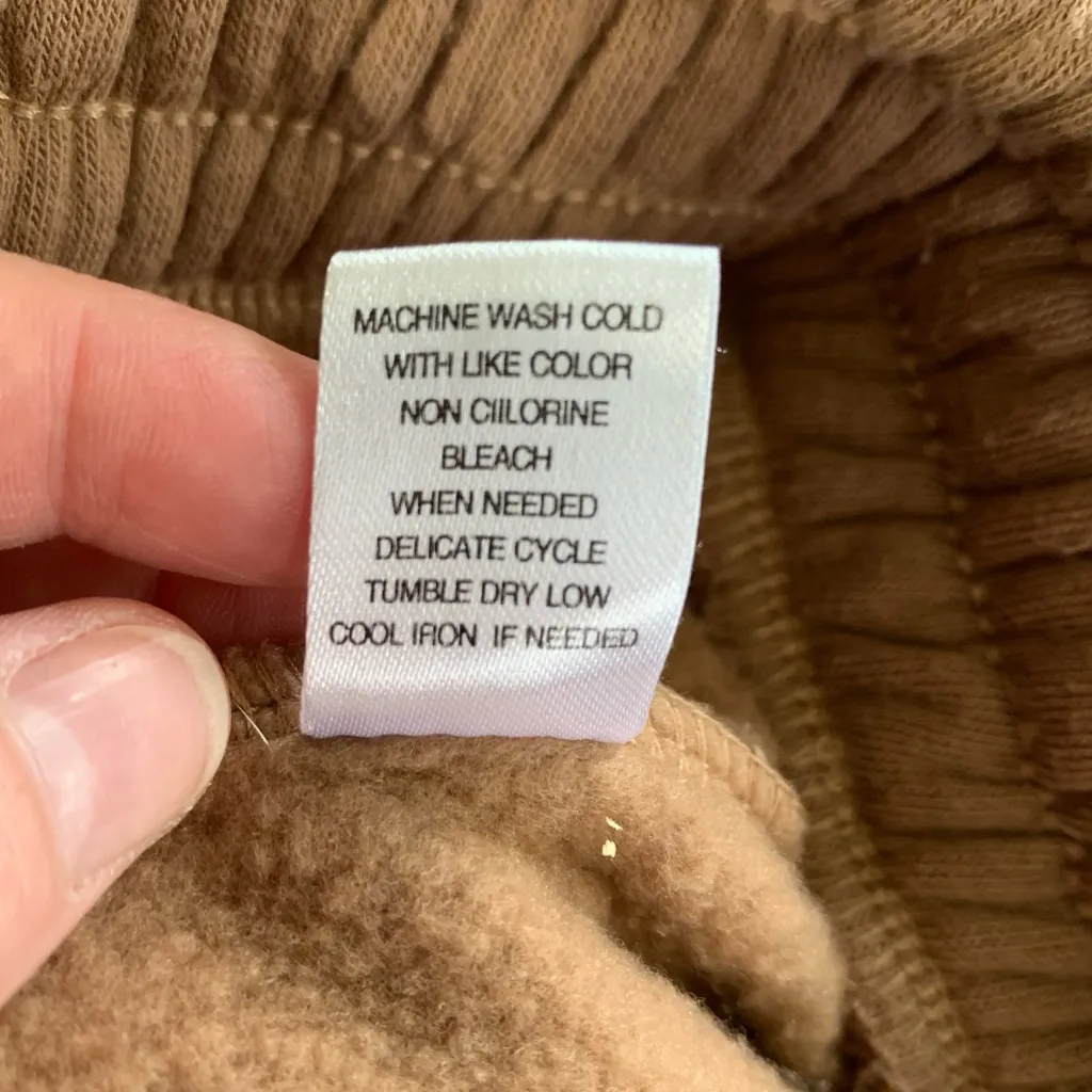 Moral Society Soft Fleece Lounge shorts High Waist Drawstring Shorts Brown Size M - Image 15