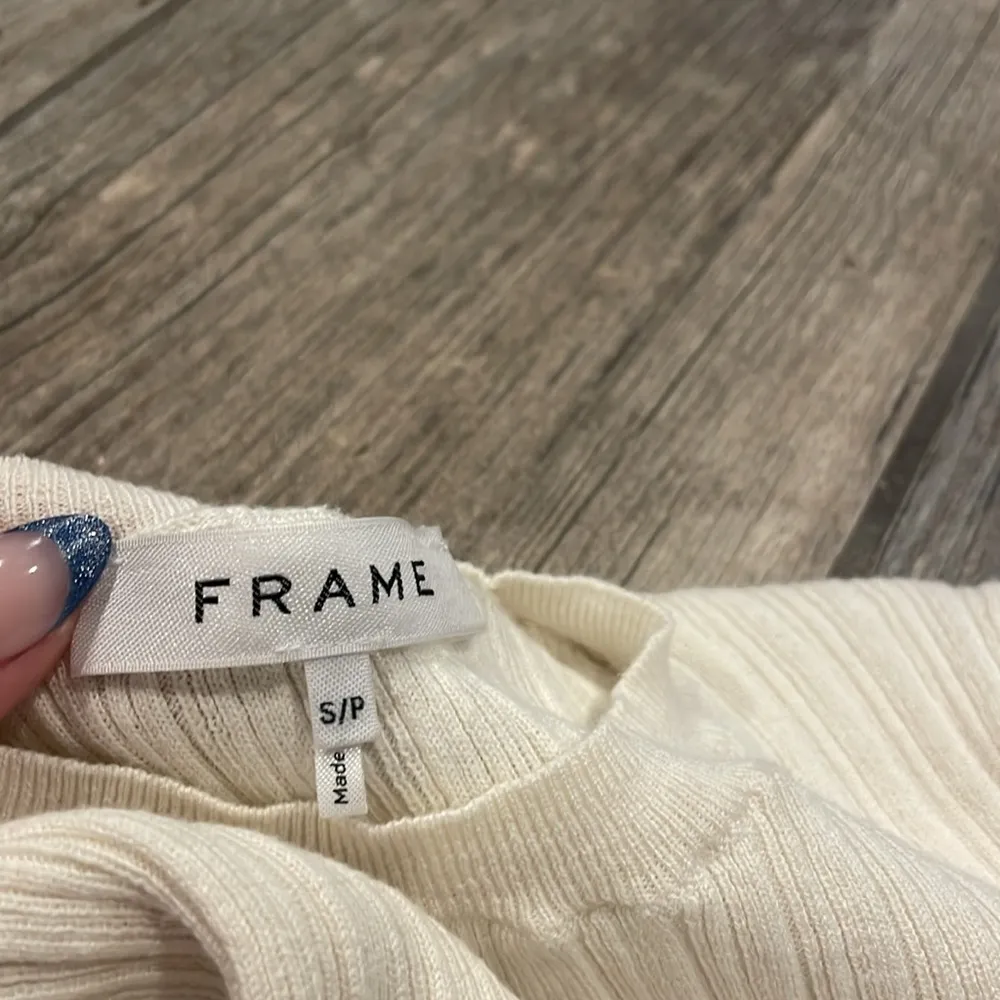 Frame Denim Ivory Ribbed Knit Top - Image 3