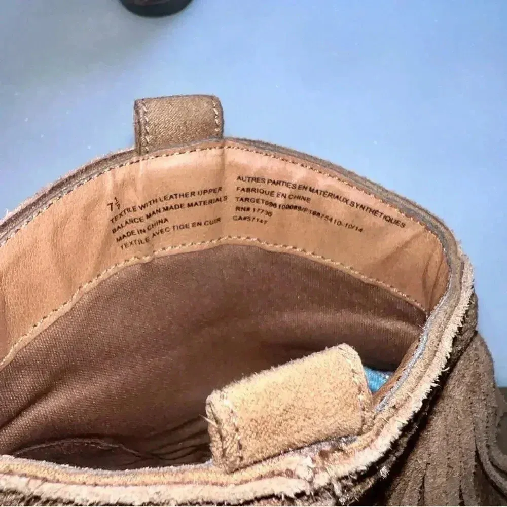 Mossimo Supply Co Brown Suede Western Ankle Booties Women’s 7.5 - Image 5