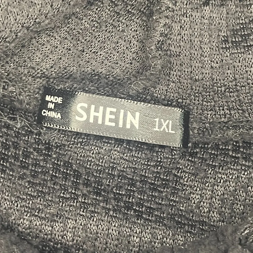 SHEIN Pullover Black Fleece Hoodie Top Size 1XL Women - Image 4