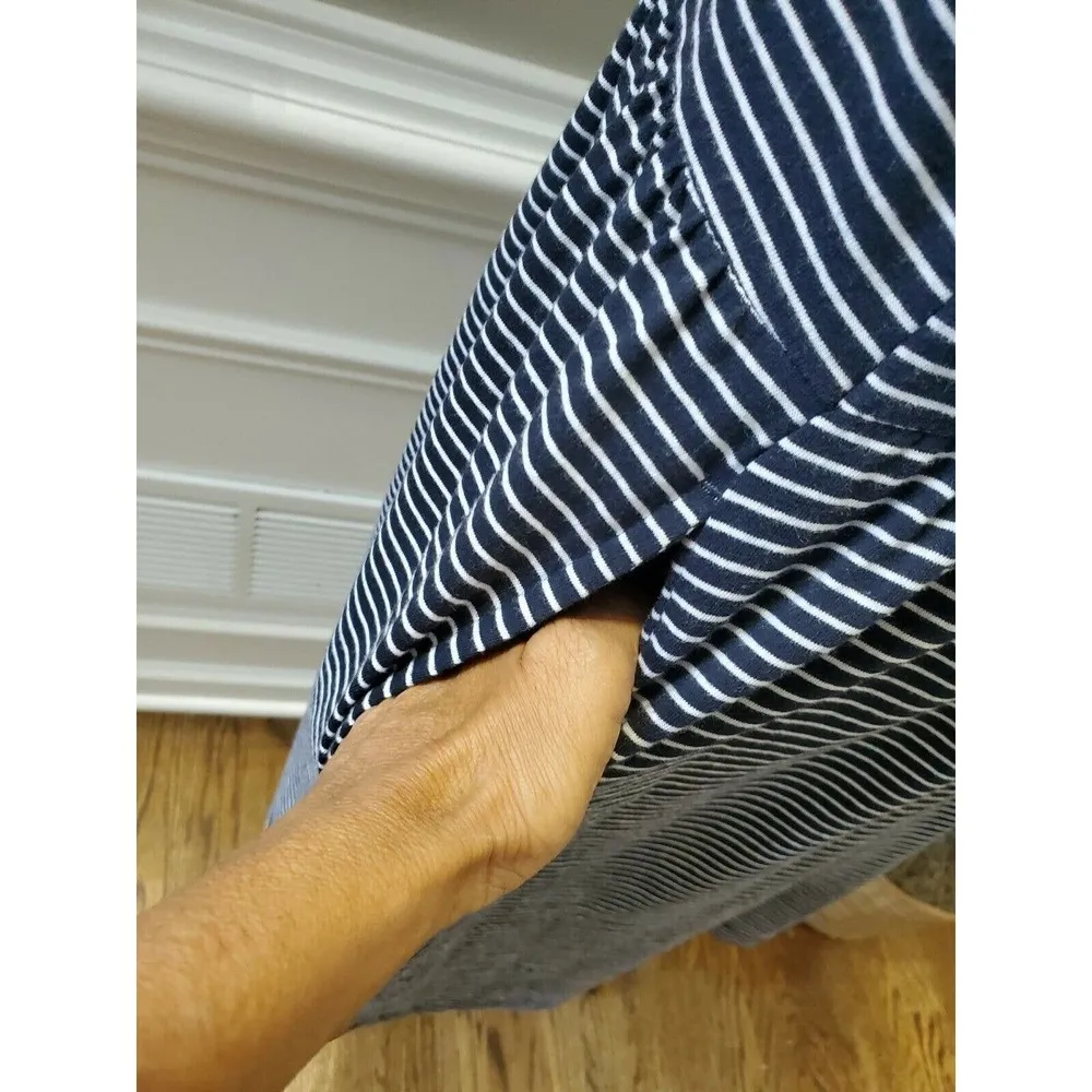 Gap Women Black & White Polyester Scoop Neck Long Sleeve Knee Length Dress XL - Image 7