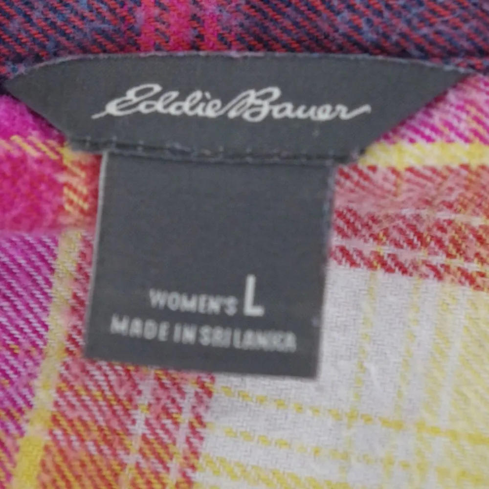 Ladies' Eddie Bauer Colorful Plaid Flannel Large - Image 2