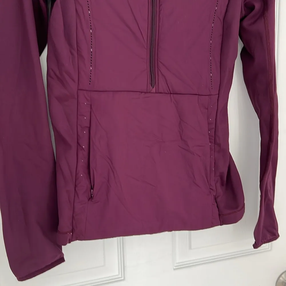 Lululemon Run for Cold Lightweight Puffy Half Zip Jacket Hood in Plum Purple 4 - Image 4