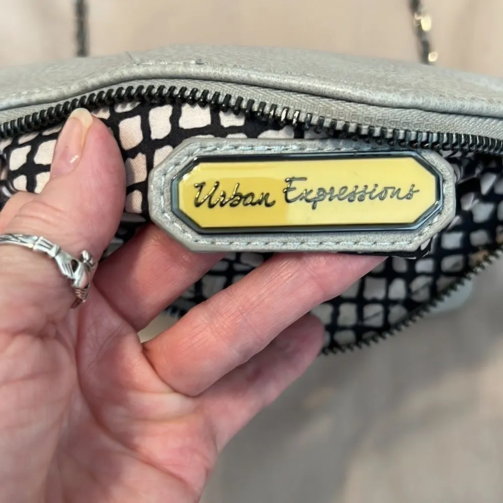 Urban expressions mini greyish blue crossbody wristlet roomy for its size EUC - Image 9