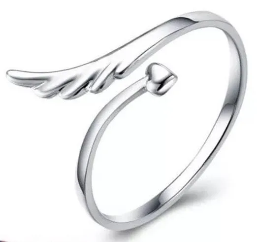 Silver Angel Wing Ring - Image 4