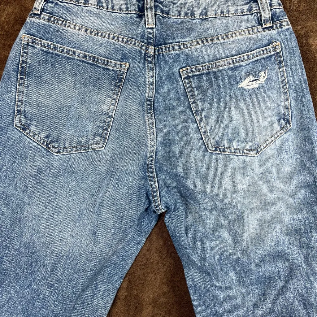 Refuge Women's Distressed Blue Boyfriend Jeans - Image 4