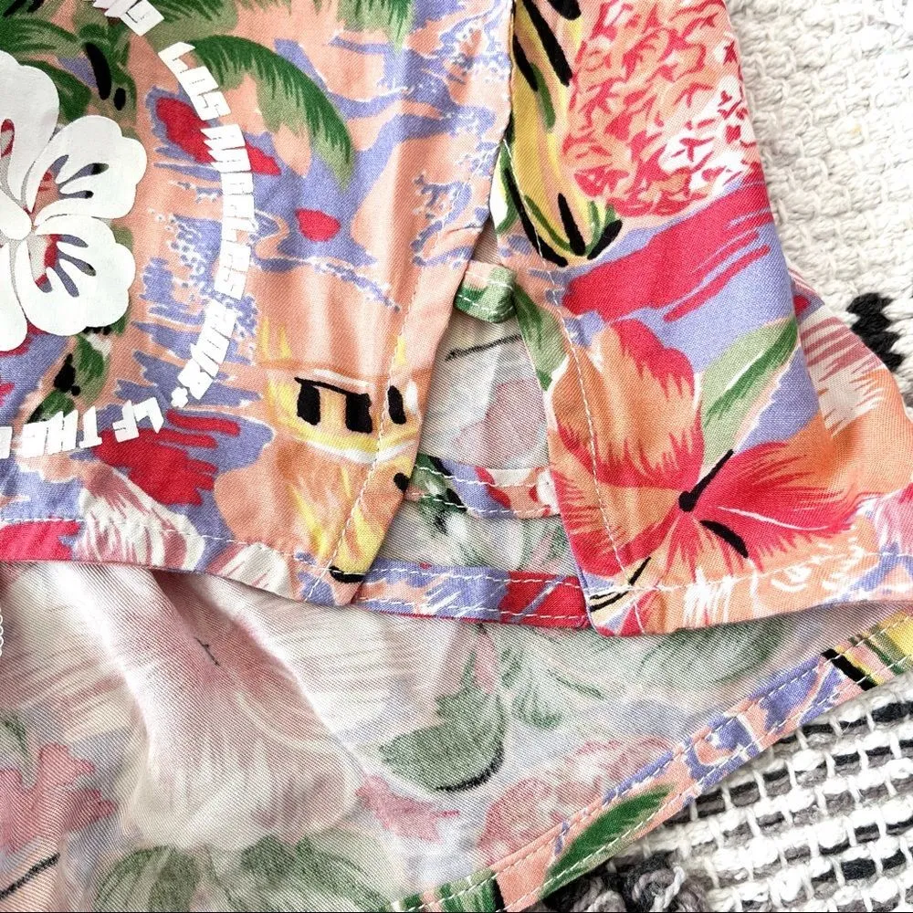 LF the Brand Hawaiian Paradise Tropical Floral Drawstring Shorts Small - Image 6