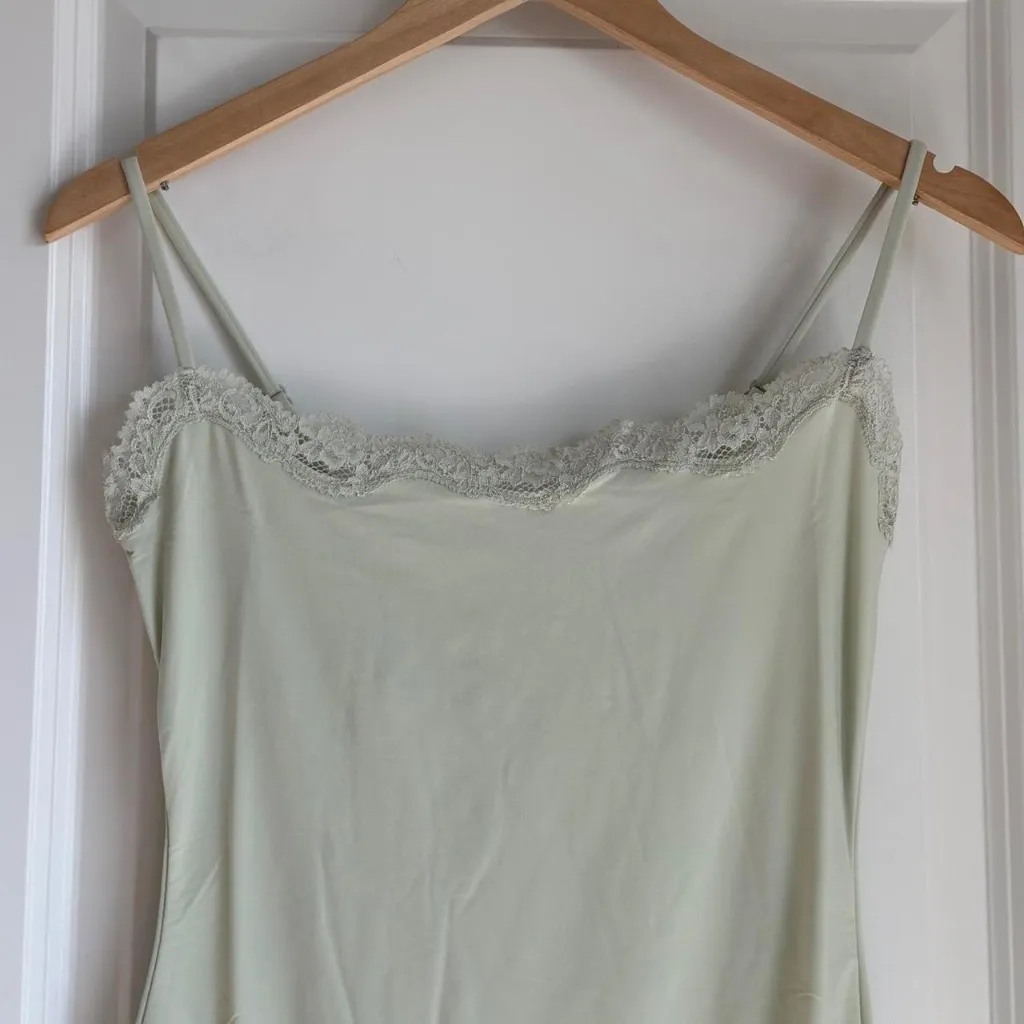 Skims Fits Everybody Lace Long Slip Dress in Spearmint, Size Medium - Image 7