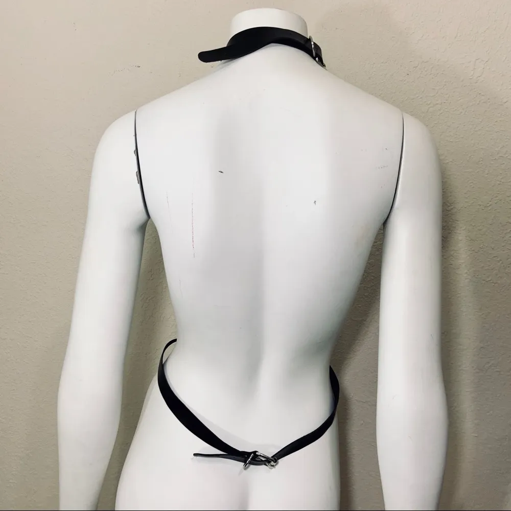 Black Harness Chunky Chain Belt New - Image 11