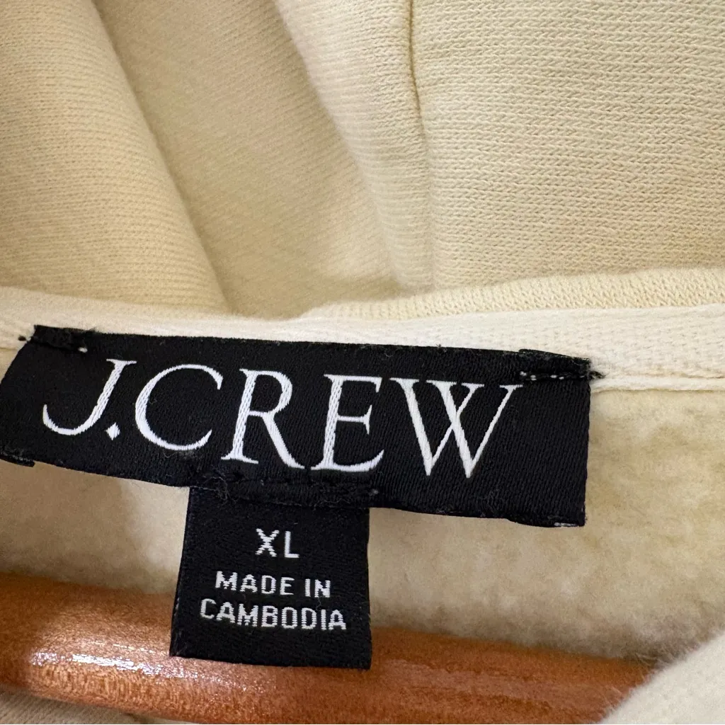 J. Crew Heritage fleece hoodie pullover style in sunny wheat size XL - Image 7