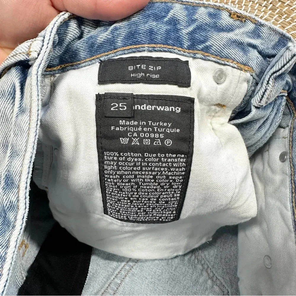 NWT Alexander Wang Bite Zip High Rise Jean Shorts Cut Off in Pebble Bleach 25 - Image 11