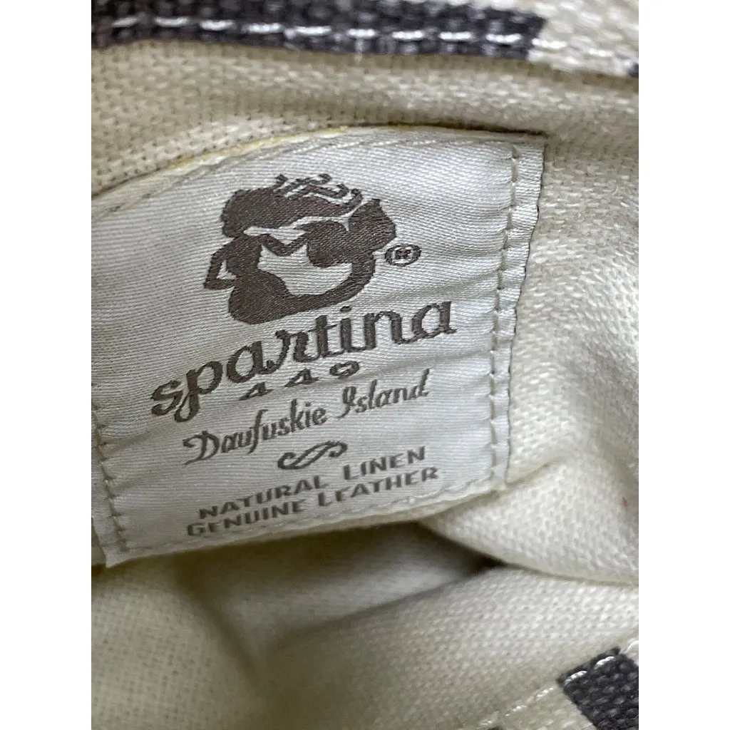 Spartina 449 womans cream gray leather linen crossbody handbag SKU 9452 - Image 16