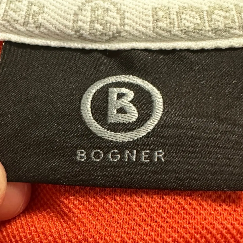 Bogner Orange Snap Henley Retro Sport Preppy Old Money Heritage Après Ski Sz Med - Image 6
