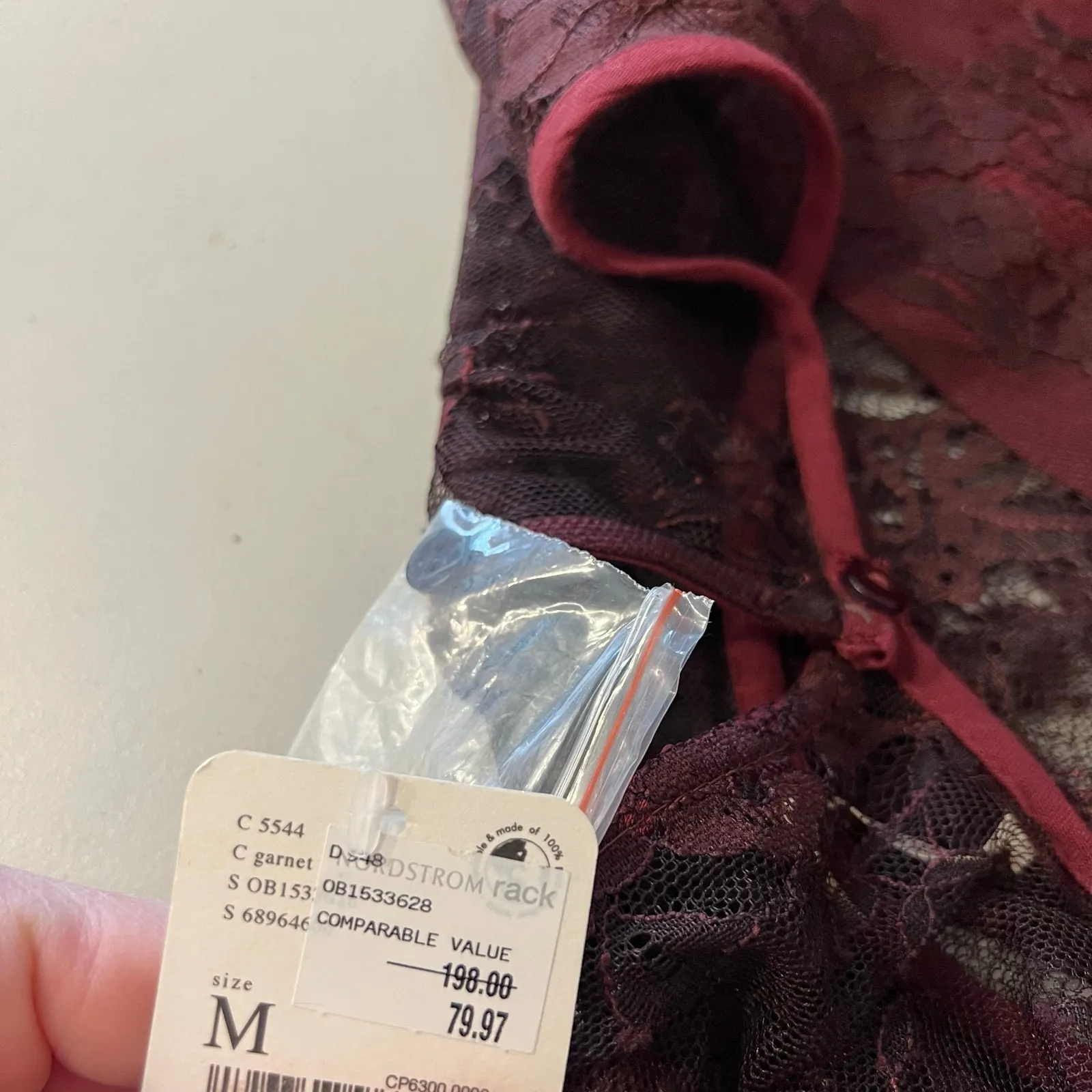 Free People Marlie Lace Long Sleeve Velvet Corset Mini Dress Size Medium NEW - Image 8