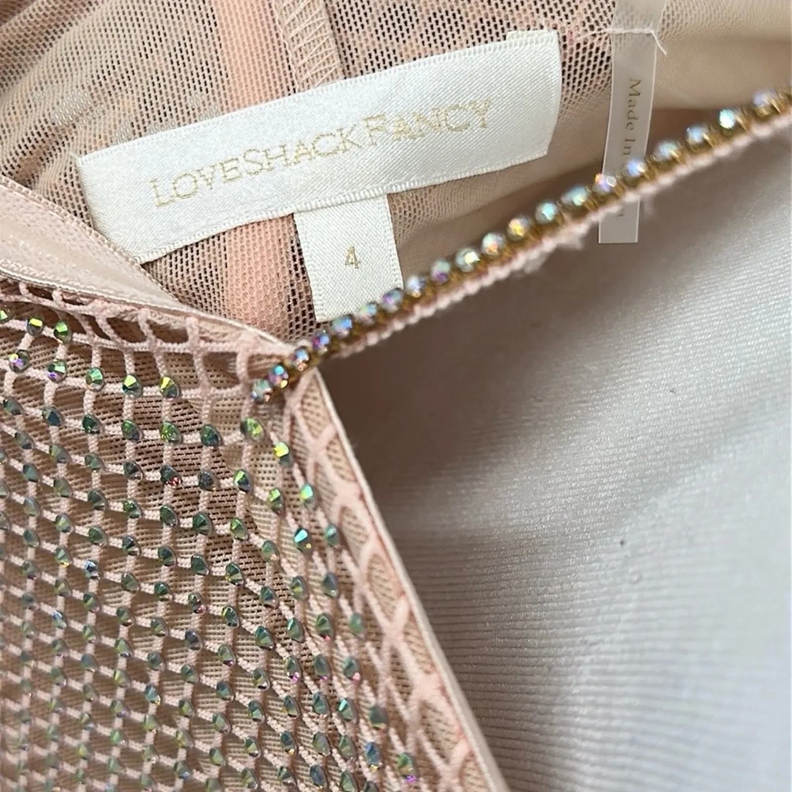 LoveShackFancy Calvert Beaded Crystal Embellished Mesh Maxi Dress Size 4 - Image 12