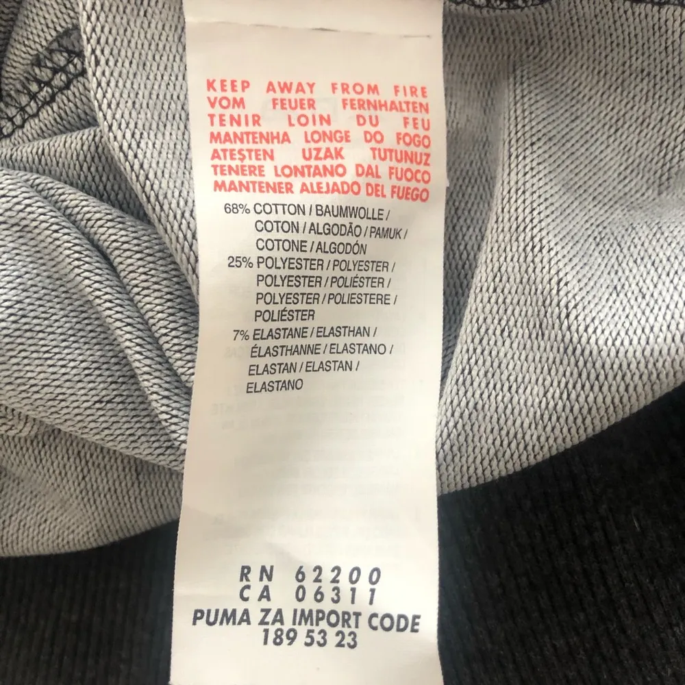 Puma Gray Crewneck Pullover Long Sleeve Logo Graphic Sweatshirt L - Image 6