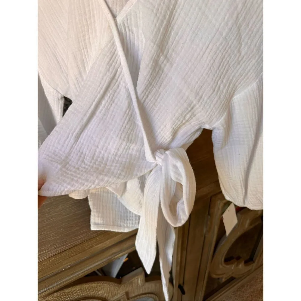 Seafolly  NWT Wrap Blouse White Size XSmall - Image 4