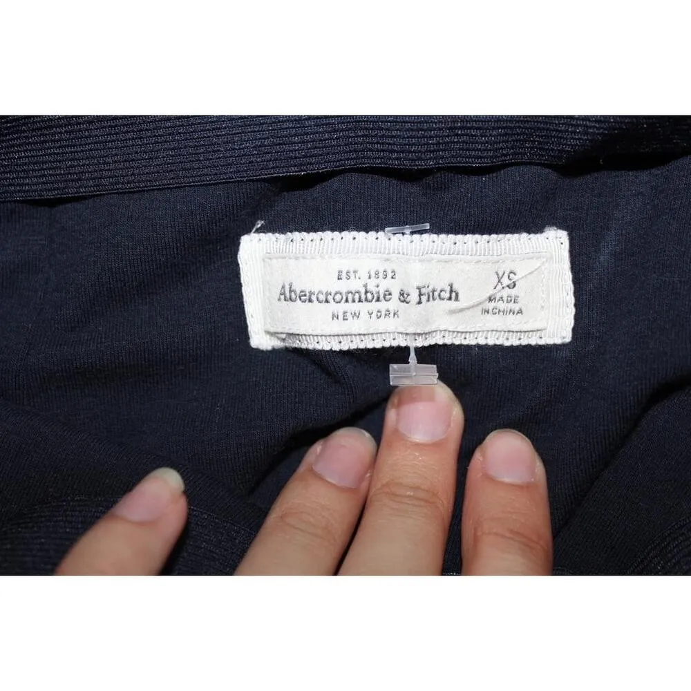 Abercrombie & Fitch Navy Blue White Striped Cotton Pencil Mini Skirt Size XS - Image 3