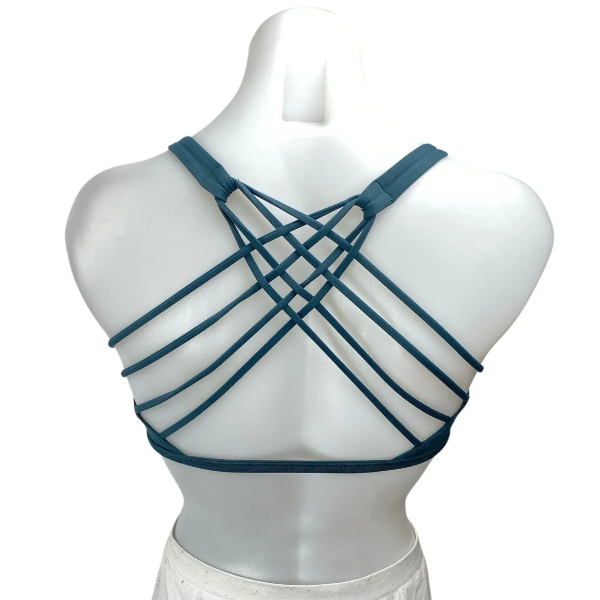 Lululemon Free To Be Blue Strappy Yoga Workout Athletic Sports Bra Crop Top 4 - Image 2