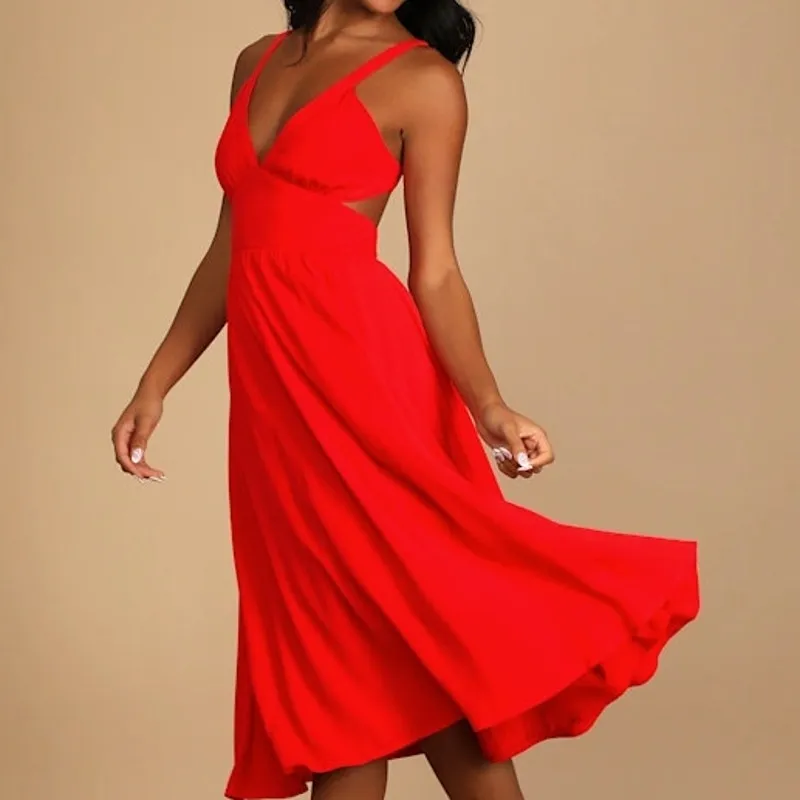 Lulus NWOT Bold New Look Bright Red Tie - Image 2