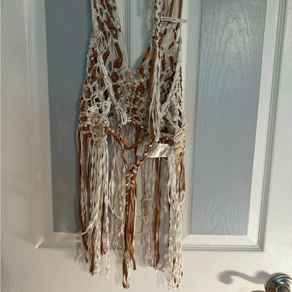 Free People Bali Coral Macrame Top - Image 4