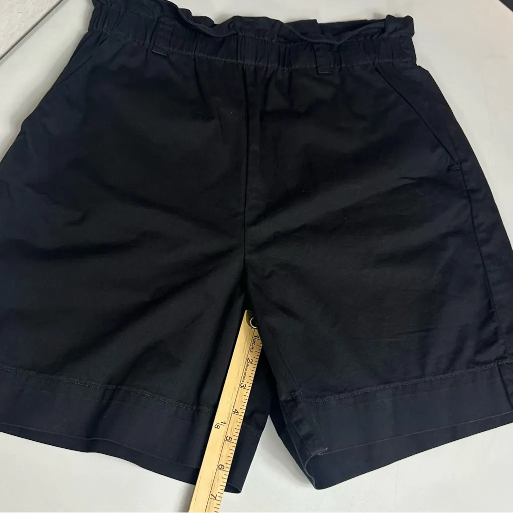 Everlane Organic Cotton Ultra High Rise Classic Black Paper Bag Shorts Size L - Image 6