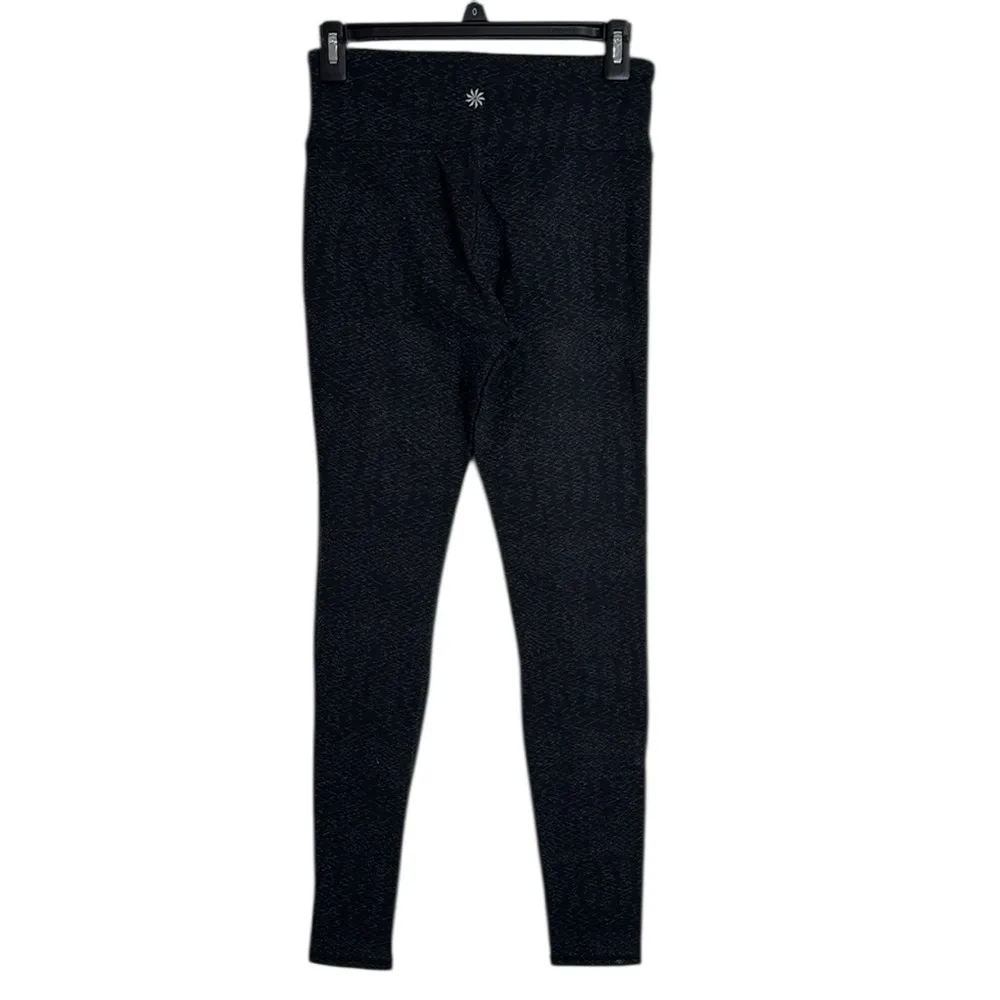 Athleta Heartbeat Chaturanga Black Gray ZigZag pattern leggings Size S - Image 2