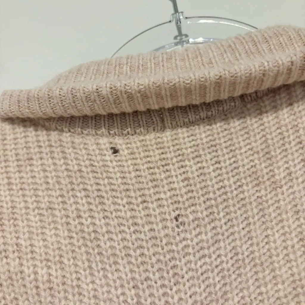 Nap boxcut ample wool Button Front Oversized Tunic Cardigan beige tan size small - Image 8