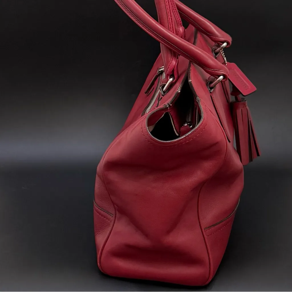 COACH 19890 Dark Red Leather Legacy Medium Candace Carryall Tote Shoulder Bag - Image 2