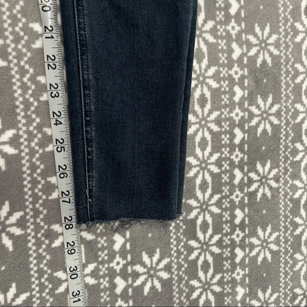 Rag & Bone High Rise Ankle Skinny‎ w/ Raw Hem Distressed In Alec Wash Size 24 - Image 12