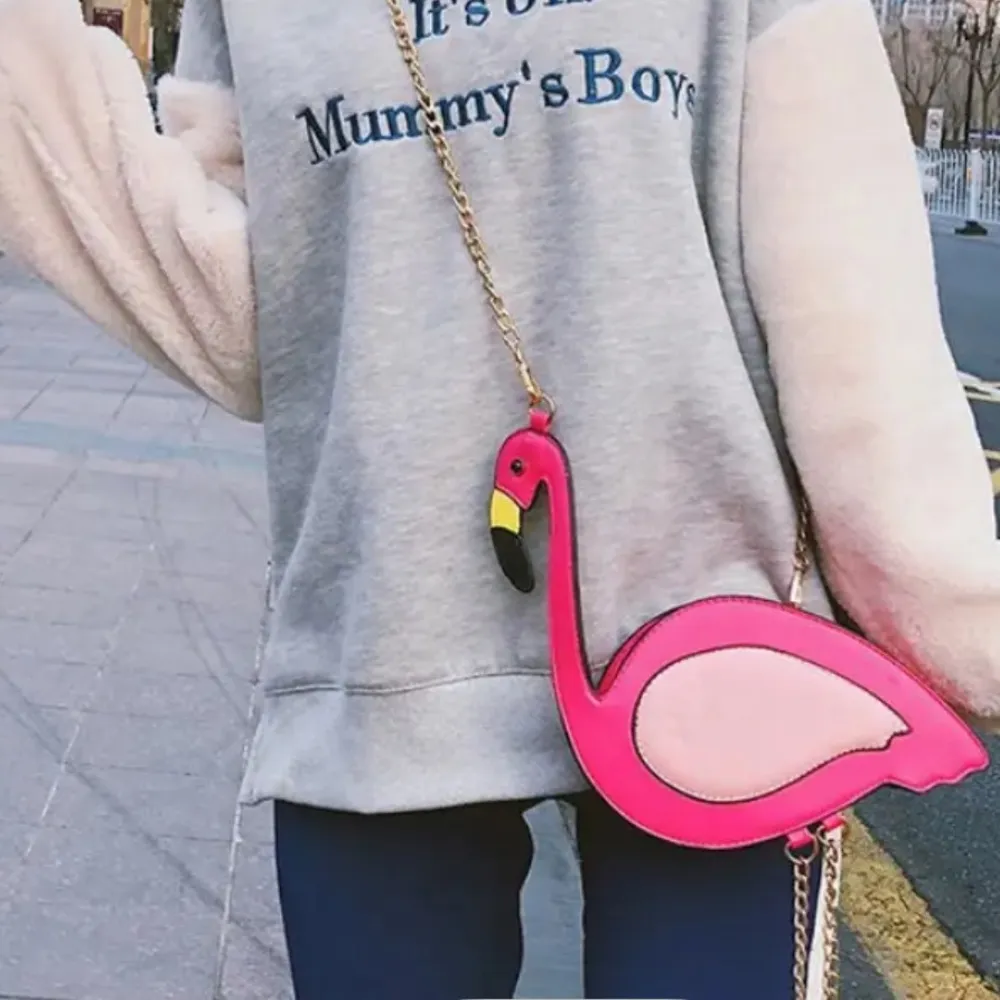 NWOT flamingo chain pink cross body bag purse tropical vacation cruise bag - Image 6