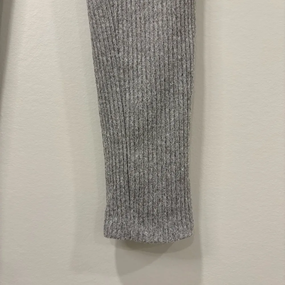 Meshki Fauve Gray Ribbed Knit Lined Skinny Sweat Pant Lounge Athleisure Cozy - Image 3