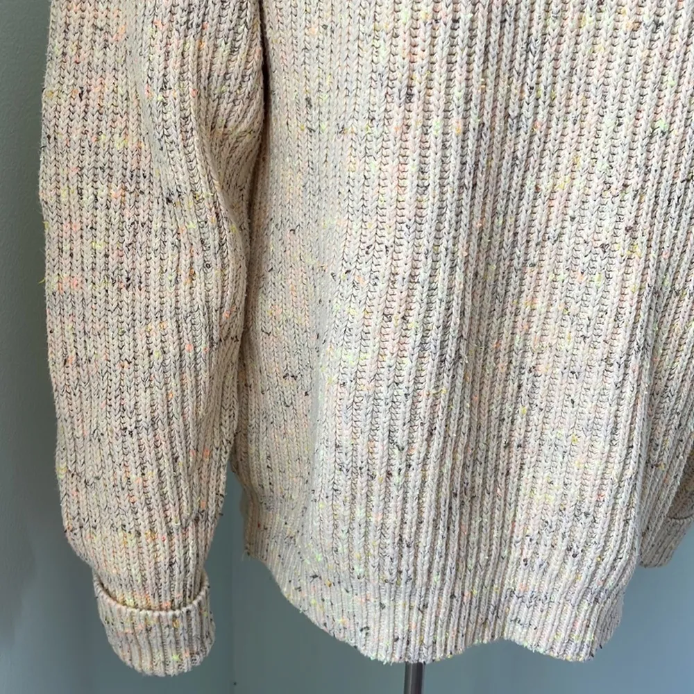 Free People Leo Tunic Oversized Sweater In Sassy Peach Combo XS - Image 5