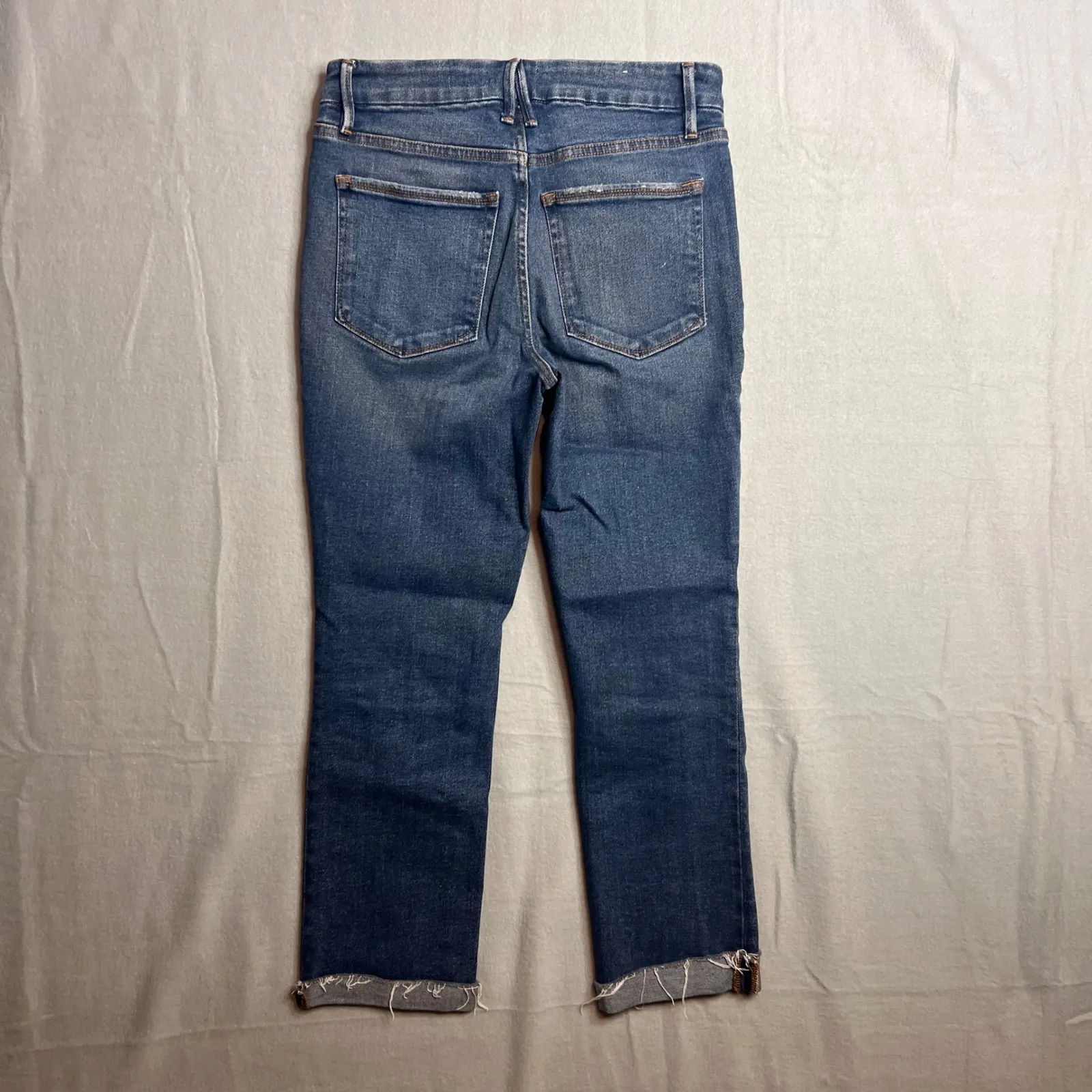Good American Good Legs Straight Ankle Size 4/27 Cropped Raw Hem Cigarette Jeans - Image 6