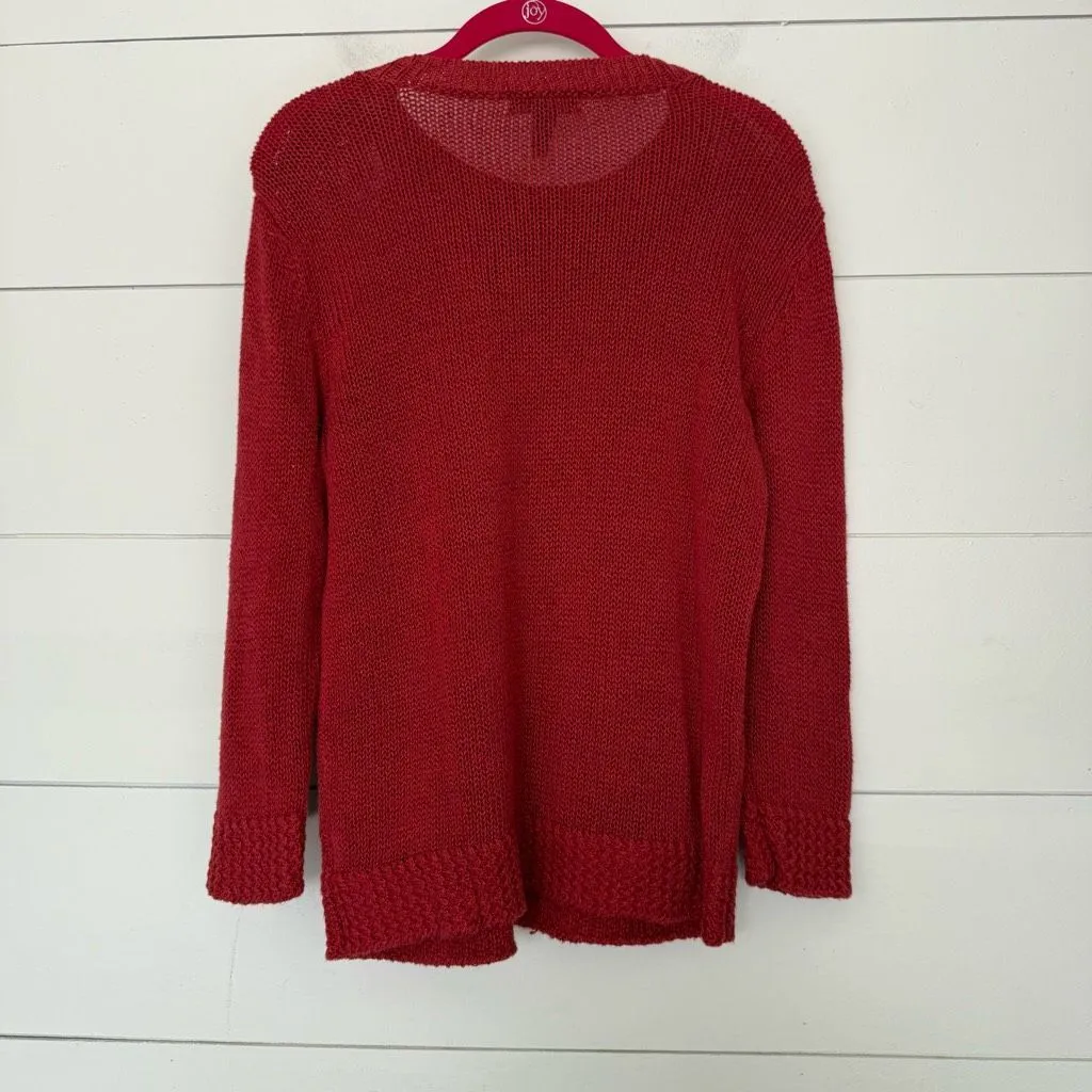 Lauren Ralph Lauren Women’s Large Cotton Linen Sweater Red - Image 4