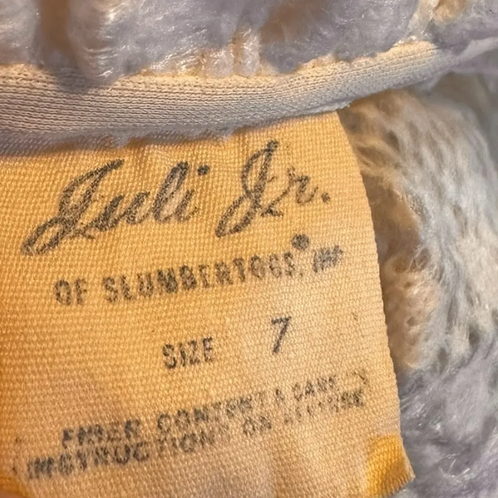 Vtg Juli Jr of Slumbertog Sheer Long Blanket Robe 1 Pocket Button Front Size 7 White Size M - Image 9