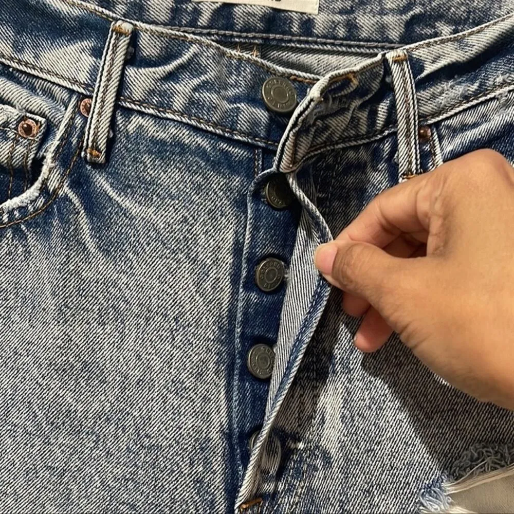 GRLFRND x Revolve Helena High Waist ButtonFly Distressed  Jeans Sz 25 - Image 5