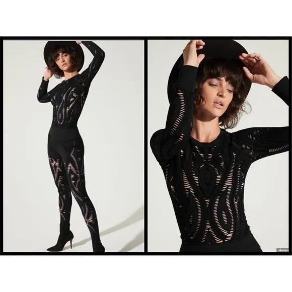 đź’•AVOCADOđź’• Serenity Shred Long Sleeve Top + Leggings Set Black Medium M NWT - Image 2