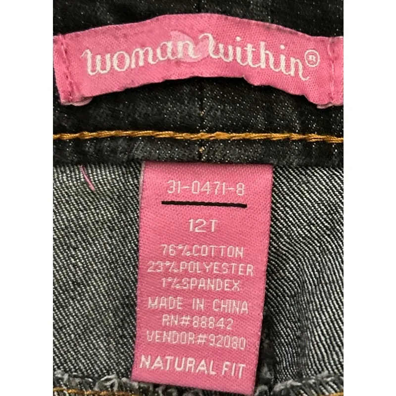 Woman Within Women's Natural Fit Dark Wash‎ High Rise Jeans Size 12T - Image 3